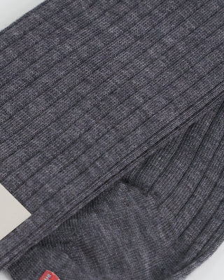 Marcoliani Solid Ribbed Dress Sosks Grey 1