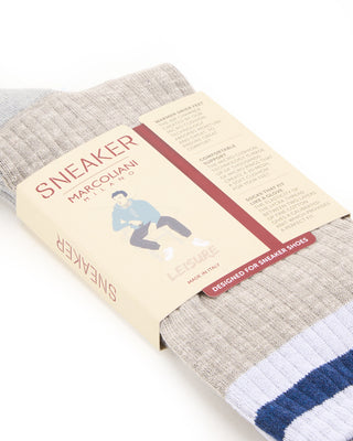 Marcoliani Silver Grey Pima Cotton Preppy Stripe Socks Silver Grey 1 7444