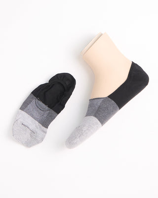 Marcoliani Pima Cotton Invisible Touch Colourblocking Socks Grey  Black 