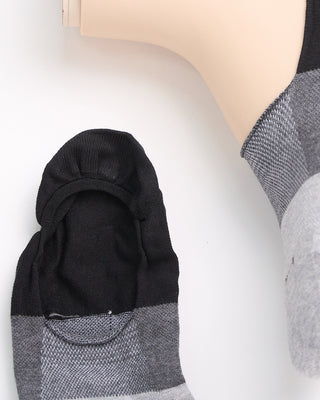 Marcoliani Pima Cotton Invisible Touch Colourblocking Socks Grey  Black  2