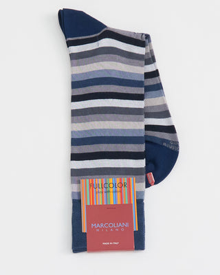 Marcoliani Stripe Socks Denim 1 3