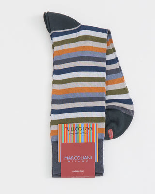 Marcoliani Rainbow Stripe Socks Orange 1