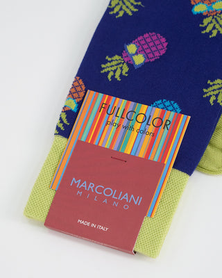 Marcoliani Pineapple Print Socks Blue 1 1