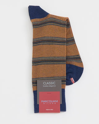 Marcoliani Stripe Socks Orange 1