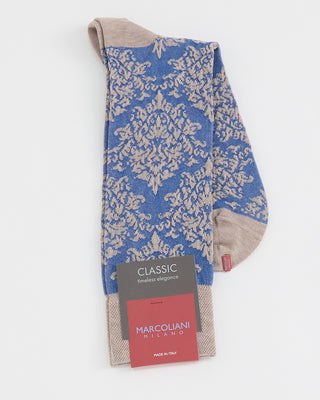 Marcoliani Floral Print Socks Light Blue 1 2