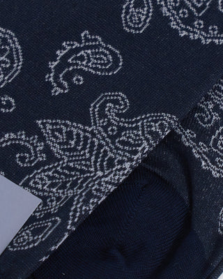 Marcoliani Floral Print Socks Navy 1 2