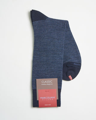 Marcoliani Extrafine Merino Birdseye Socks Navy 0