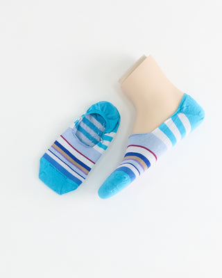 Marcoliani Stripe Loafer Socks Turquoise 1