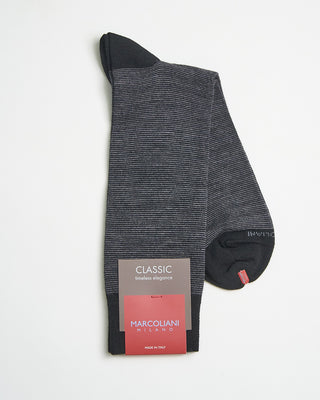 Marcoliani Extrafine Merino Striped Socks Black 0