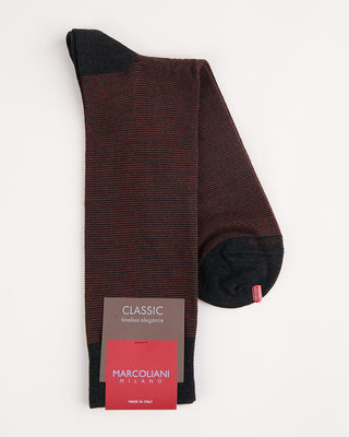 Marcoliani Extrafine Merino Striped Socks Charcoal 2 964