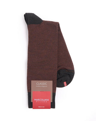 Marcoliani Extrafine Merino Striped Socks Charcoal 4333