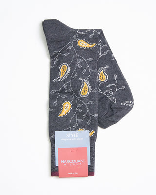 Marcoliani Mousse Of Modal Paisley Socks Charcoal 0