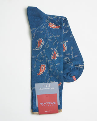 Marcoliani Mousse Of Modal Paisley Socks Denim 0