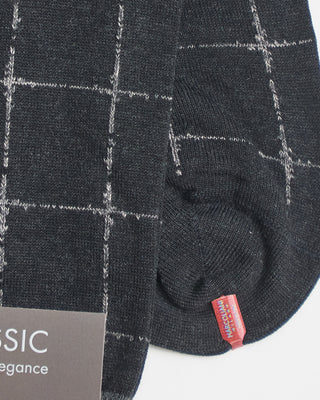 Marcoliani Pima Cotton Windowpane Socks Charcoal 0 1