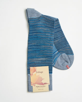 Marcoliani Cotton Merino Shaded Pique Socks Blue 0