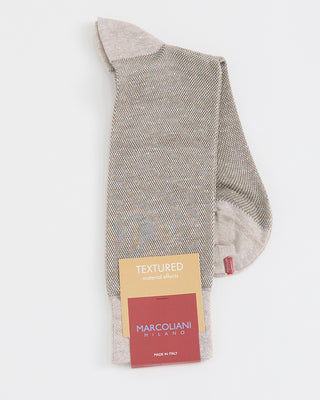Marcoliani Solid Textured Socks Beige 1