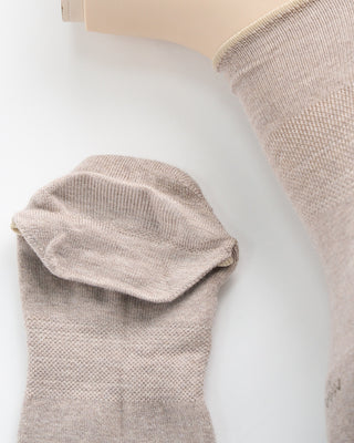 Marcoliani Solid Invisible Sneaker Socks Beige  1