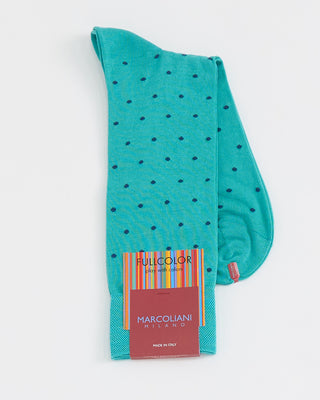 Marcoliani Dot Print Socks Turquoise 1