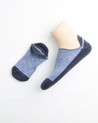 Marcoliani Stripe Invisible Sneaker Socks Denim  4