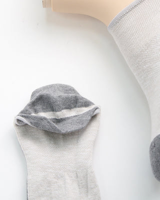 Marcoliani Stripe Invisible Sneaker Socks Silver  2