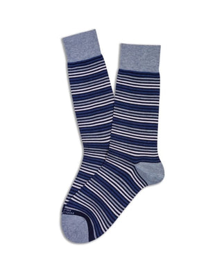 Marcoliani Pima Cotton Simple Stripe Socks Navy 1