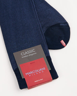 Marcoliani Pima Cotton Birdseye Socks Navy 922