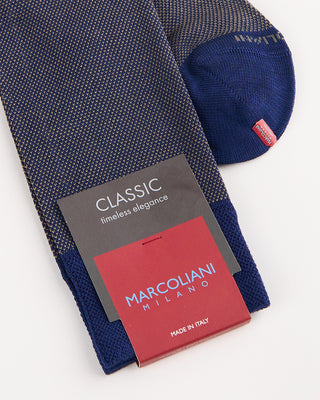 Marcoliani Pima Cotton Birdseye Socks Blue 4 966