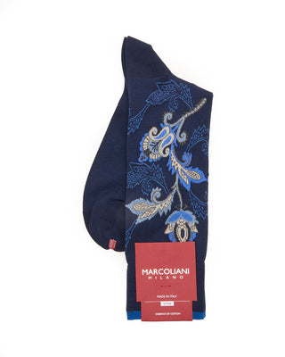 Marcoliani Pima Cotton Moghul Flower Navy 2 7888