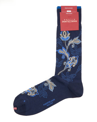 Marcoliani Pima Cotton Moghul Flower Navy 3 7889