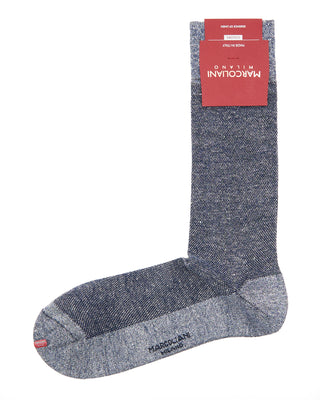 Marcoliani Linen  Cotton Piquè Marina Blue 7872