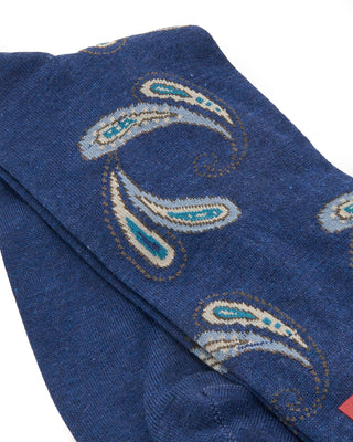 Marcoliani Pima Cotton Agra Paisley Dark Blue Denim 2 7892