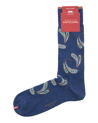 Marcoliani Pima Cotton Agra Paisley Dark Blue Denim 7891