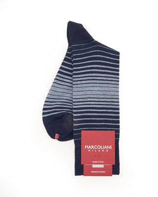 Marcoliani Pima Cotton Shaded Stripes Navy 1 7836