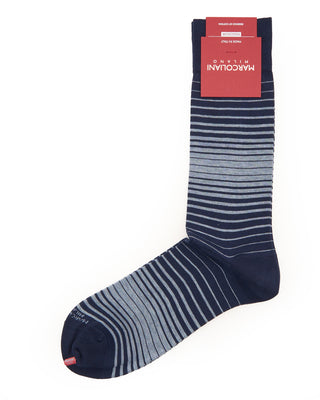 Marcoliani Pima Cotton Shaded Stripes Navy 2 7837
