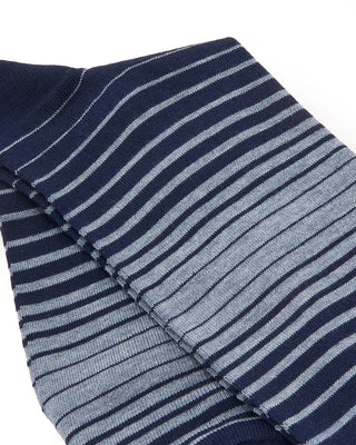 Marcoliani Pima Cotton Shaded Stripes Navy 7835