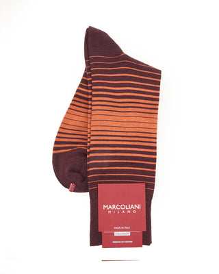 Marcoliani Pima Cotton Shaded Stripes Bordeaux 1 7823