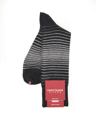 Marcoliani Pima Cotton Shaded Stripes Charcoal 1 7839