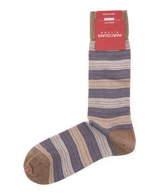 Marcoliani Pima Cotton Scala Stripe Cappuccino 1 7858