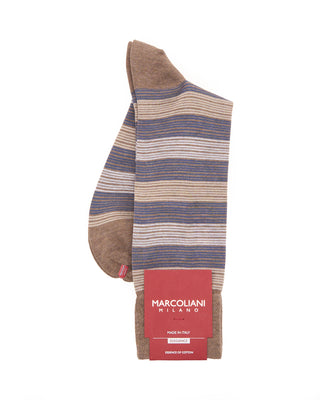 Marcoliani Pima Cotton Scala Stripe Cappuccino 2 7857
