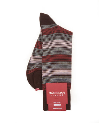Marcoliani Pima Cotton Scala Stripe Brown Mix 1 7861