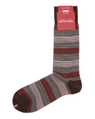 Marcoliani Pima Cotton Scala Stripe Brown Mix 2 7862