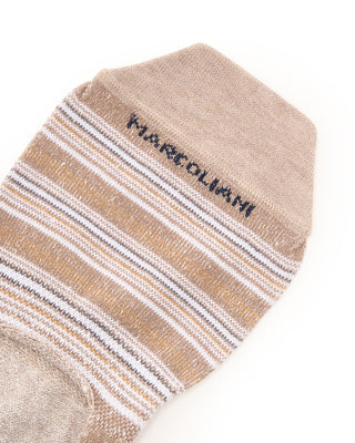 Marcoliani Invisible Touch T Shirt Stripe Khaki 2 7968