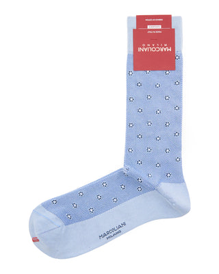 Marcoliani Pima Cotton Tiny Flower Azure Blue 7879