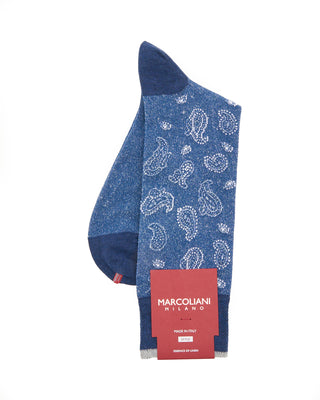 Marcoliani Linen  Cotton Paisley Denim Blue 1 7882