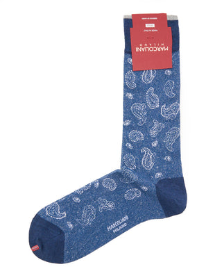 Marcoliani Linen  Cotton Paisley Denim Blue 2 7883