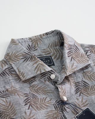 Orian Palms Linen Slim Fit Shirt Grey 1 1