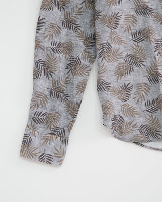 Orian Palms Linen Slim Fit Shirt Grey 1 2