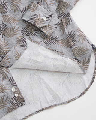 Orian Palms Linen Slim Fit Shirt Grey 1 3