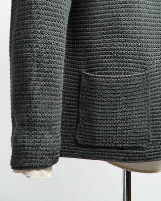 Ferrante Crocheted Midweight Sweater Jacket Green  3
