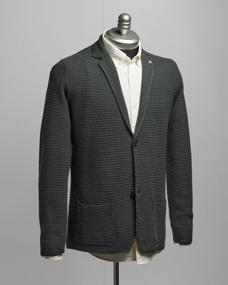 Ferrante Crocheted Midweight Sweater Jacket Green  7